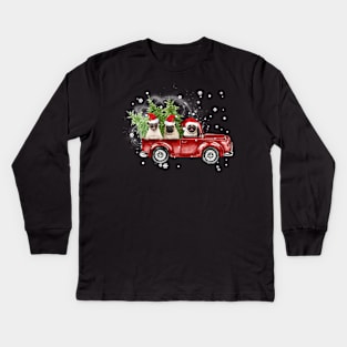 Merry Christmas Pugs Kids Long Sleeve T-Shirt